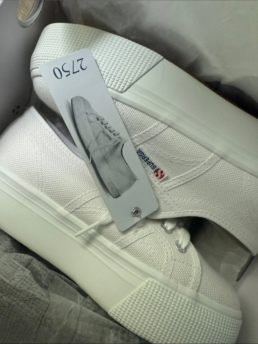 Superga White Women's 2790 Platform Sneakers With Box